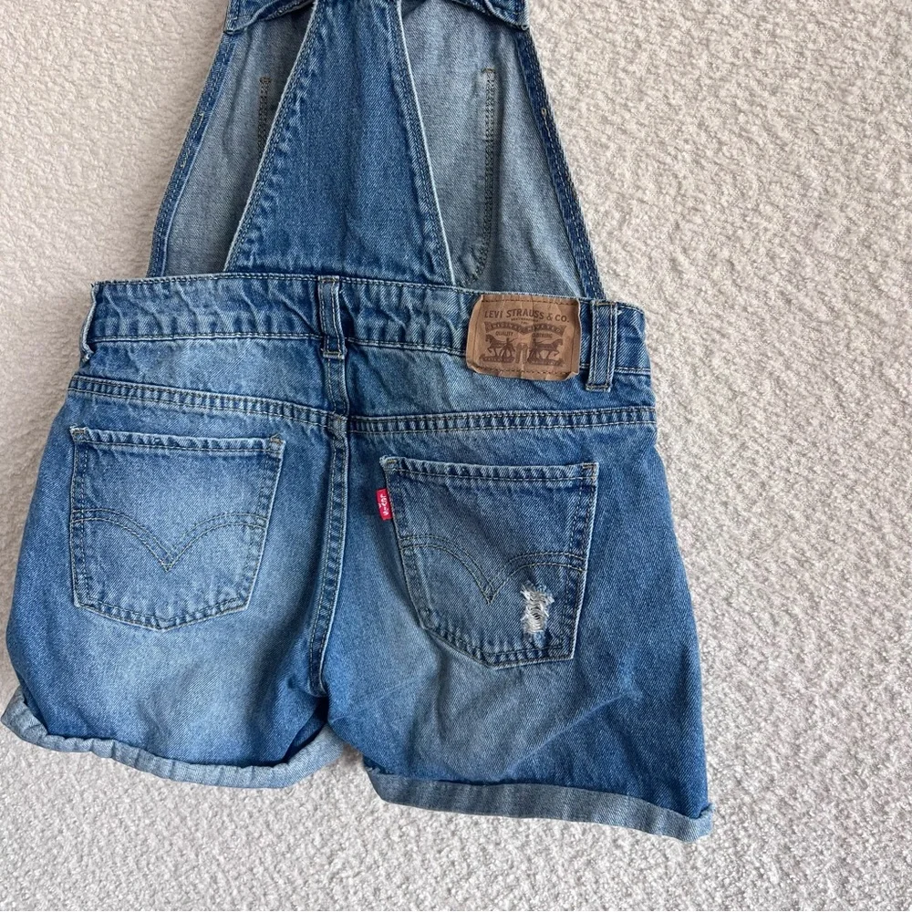 Levi’s Kids Girls Blue Denim Shortalls Overalls 100% Cotton‎ Size 10 Regular